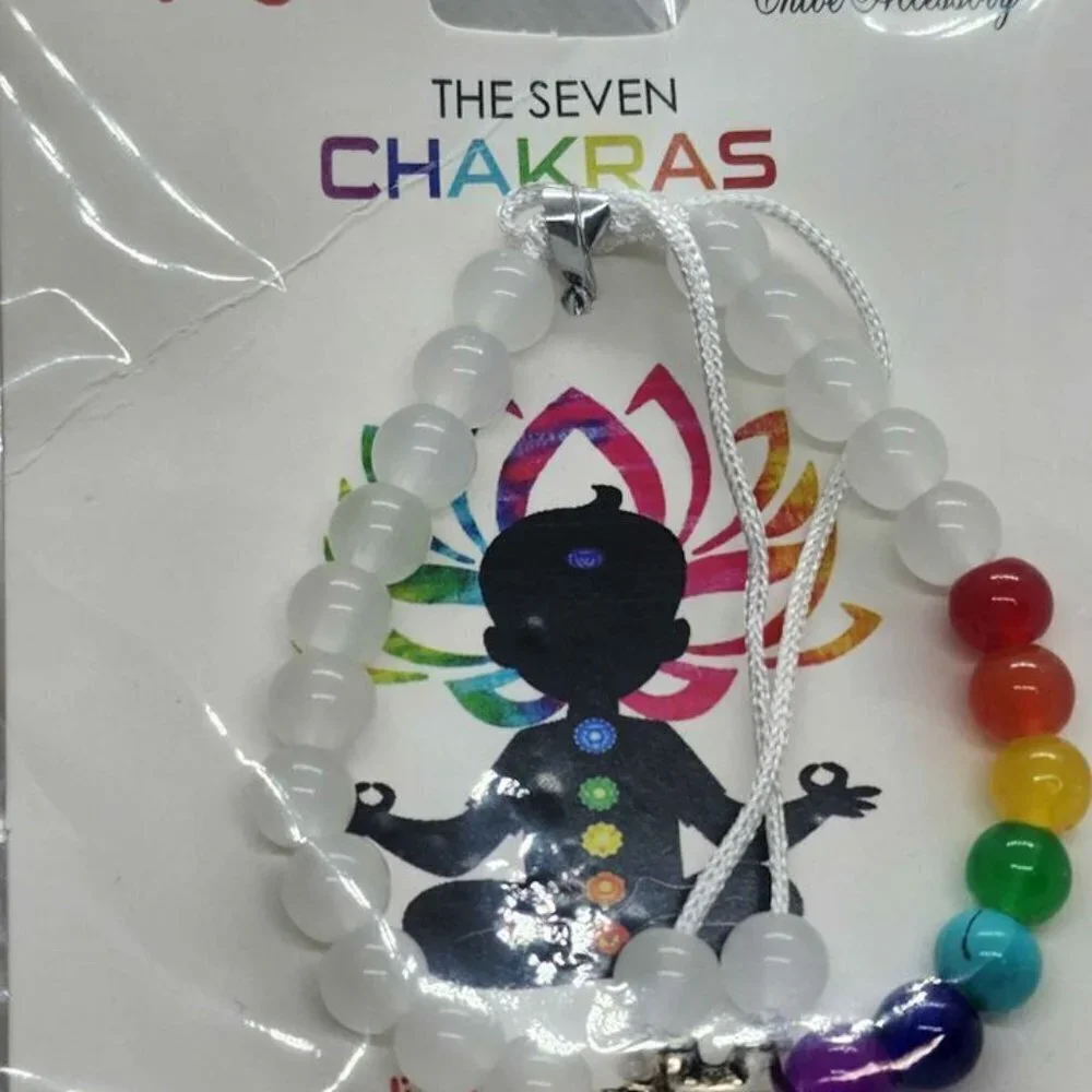 Brand New   The Seven Chakras  with Elephant Bracelet